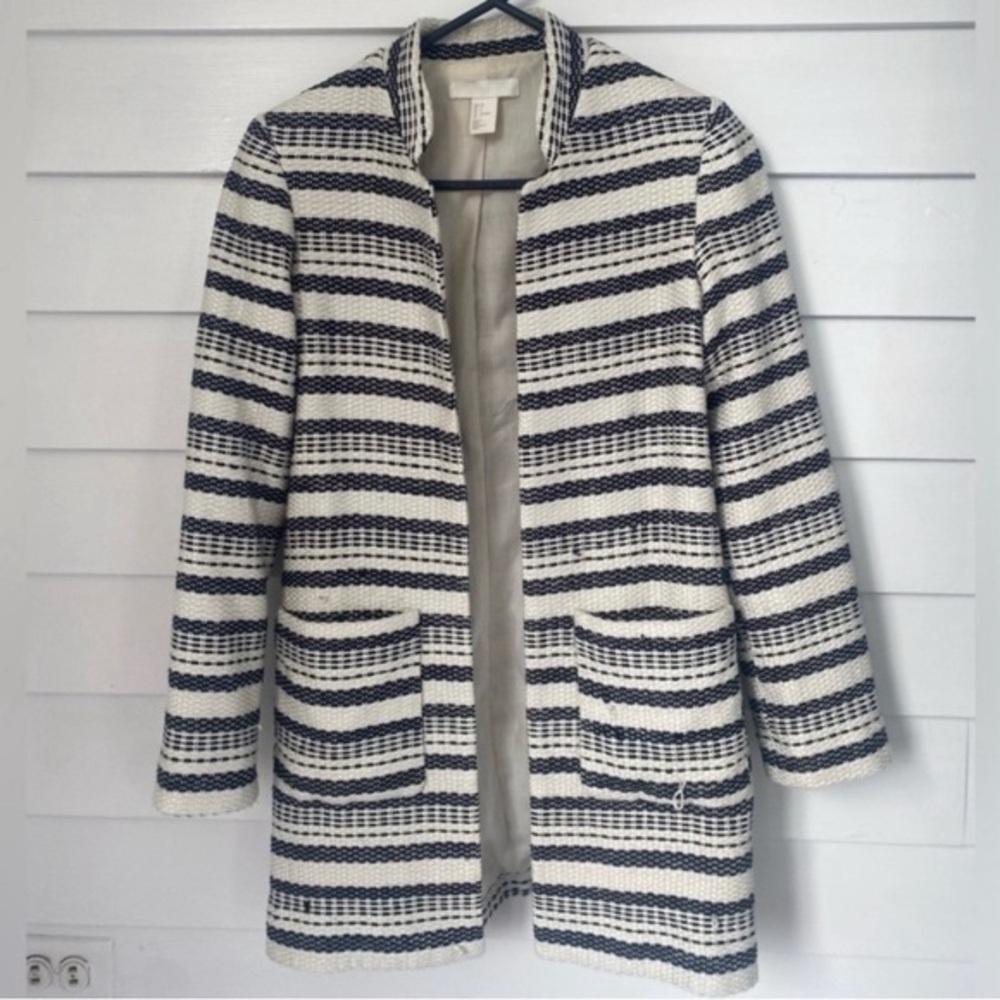H&M Open Front Mid-length Jacket Long Sleeve Size 4 (Small)
